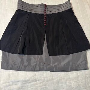Twelve by Twelve Black and Gray mini Skirt with buttons and bow detail